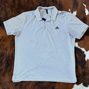 Adidas Men's White and Black Polo Shirt